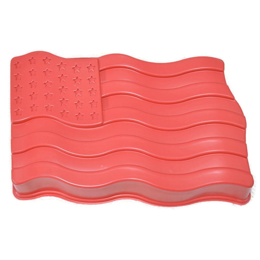 Vintage Jell-O Cool Whip American Flag 4th of July Kitchen Mold Red Plastic 12"